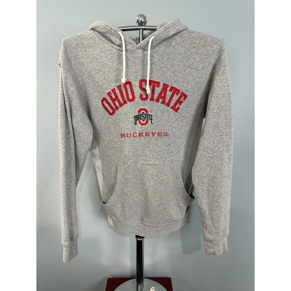 Ohio State Buckeyes Hoodie Mens Small ProEdge Gray Fleece Embroidered Pullover